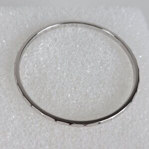 Vintage Monet Silver Plated Textured Bangle Bracelet S 7.5" Signed